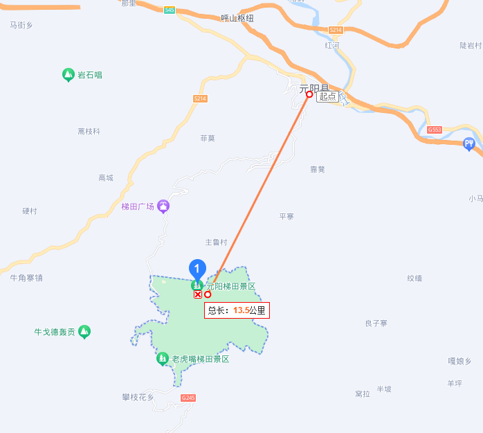 元阳县城到元阳梯田有多远？（自驾车大约有35公里。）